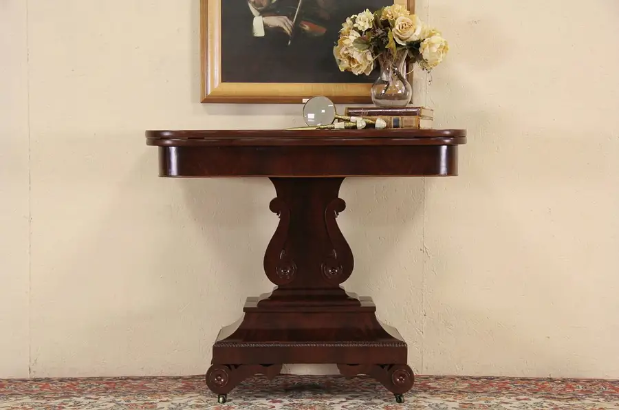Main image of Empire 1835 Antique Mahogany Game Table & Console