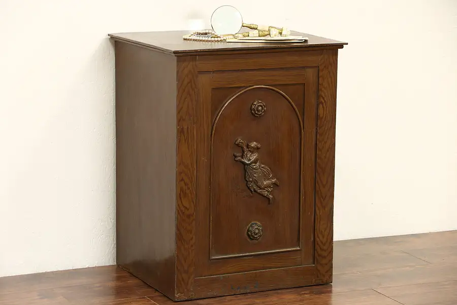 Main image of Cast Iron Antique 1900 Safe, Signed Nielsen of Copenhagen, Denmark