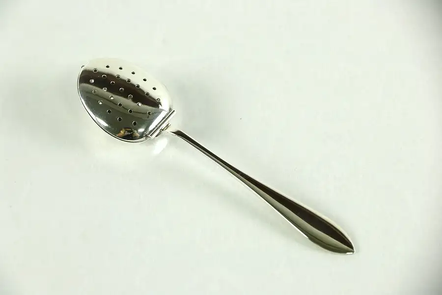 Main image of Sterling Silver Vintage Tea Strainer Spoon or Infuser, signed Webster