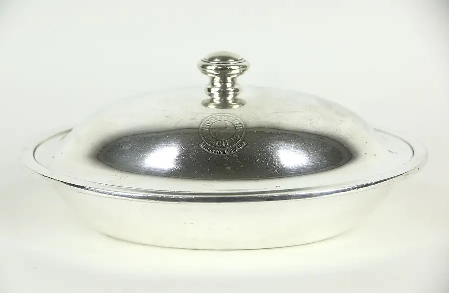 Main image of Nothern Pacific Yellowstone RR Silver Covered Serving Dish Signed International