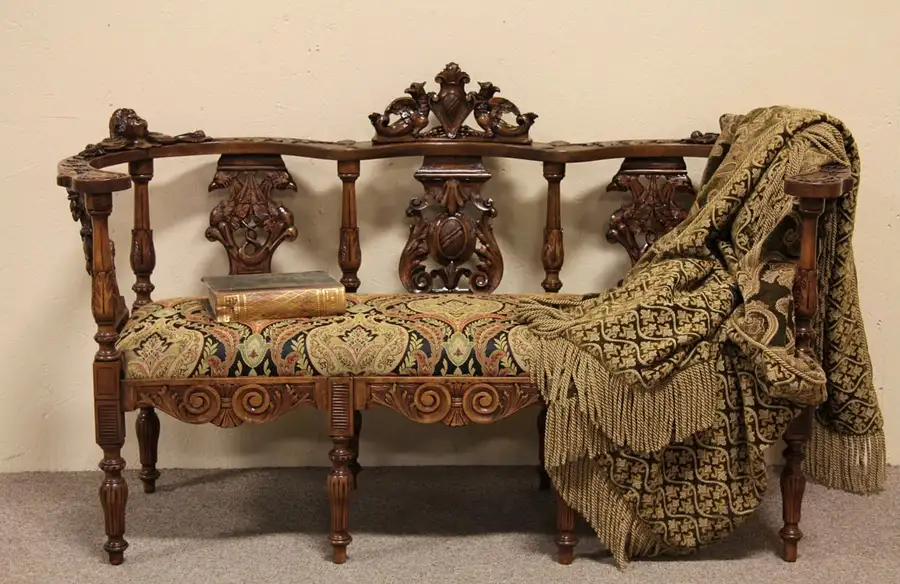 Main image of Settee Carved Cherubs & Dragons