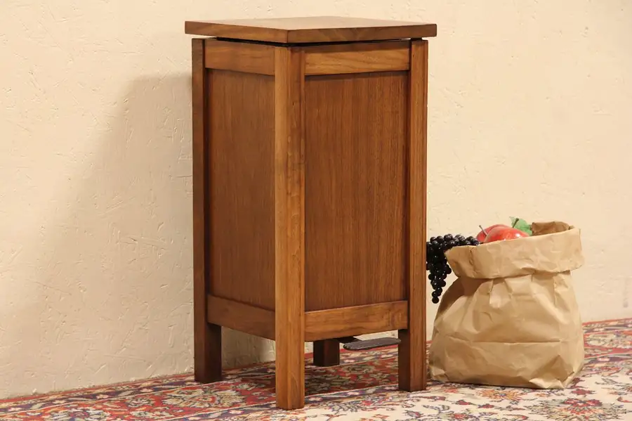 Main image of Physician or Medical Doctor 1925 Walnut Foot Operated Wastebasket