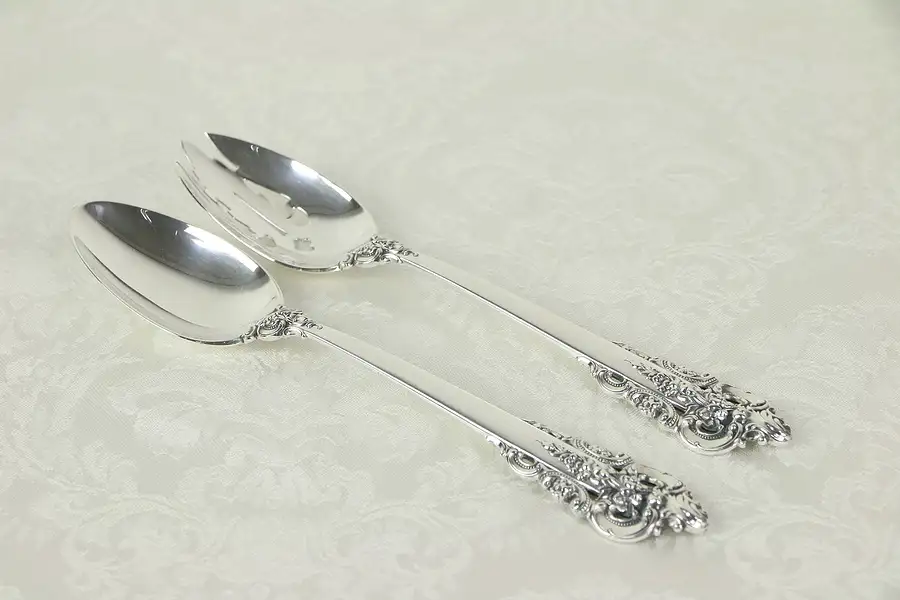 Main image of Grand Baroque Wallace Pair Sterling Silver 9" Salad Serving Spoons