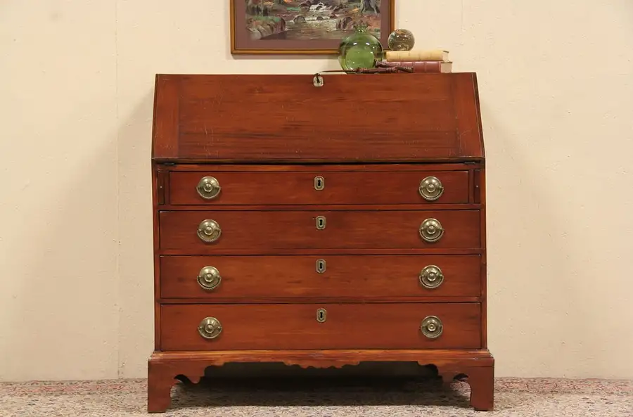 Main image of Country Pine Federal 1790's Secretary Desk, Secret Compartments