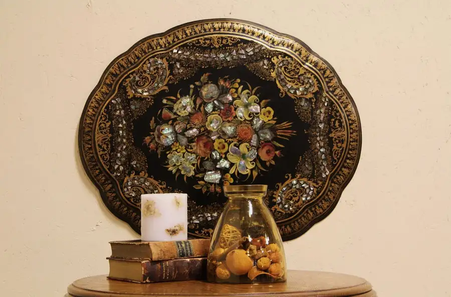 Main image of Victorian Pearl & Papier Mache Plaque