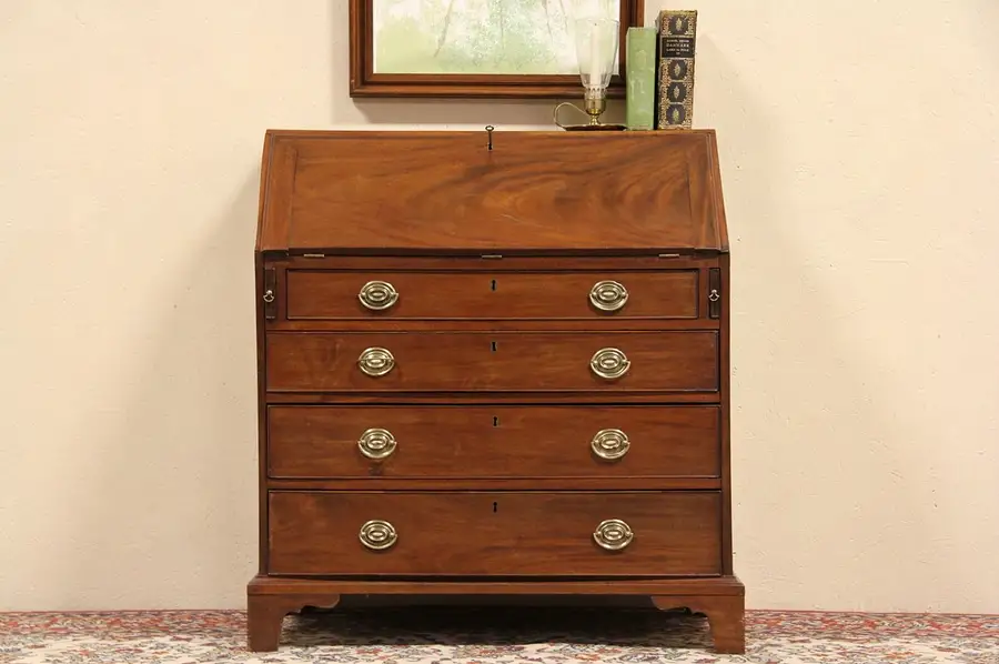 Main image of Georgian Antique 1860 Mahogany Secretary Desk
