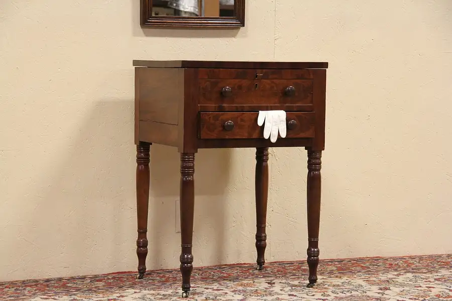 Main image of Sheraton 1840 Sewing Stand or Jewelry Chest