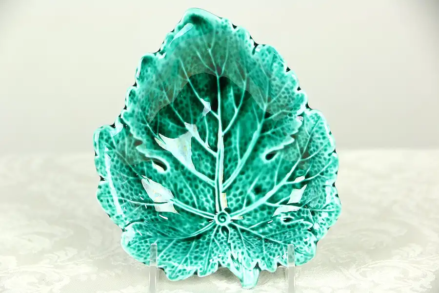 Main image of Majolica Leaf Tray, Signed Wedgwood, England