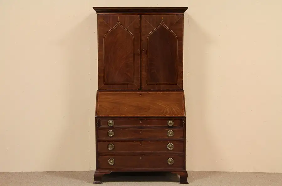 Main image of Regency Antique 1825 Secretary Desk & Bookcase