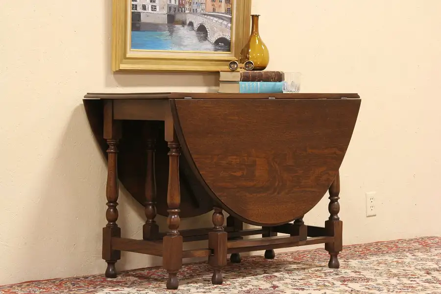 Main image of Oval Oak Gateleg Dining or Sofa Table