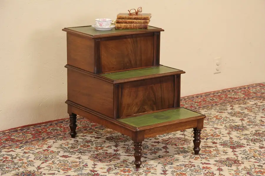 Main image of Library or Bed Steps, 1890 Antique from England