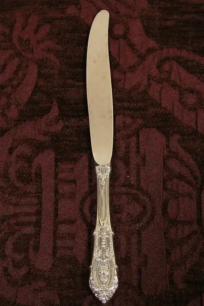 Main image of Wallace Rose Point Sterling Silver 9" Dinner Knife, Stainless Blade