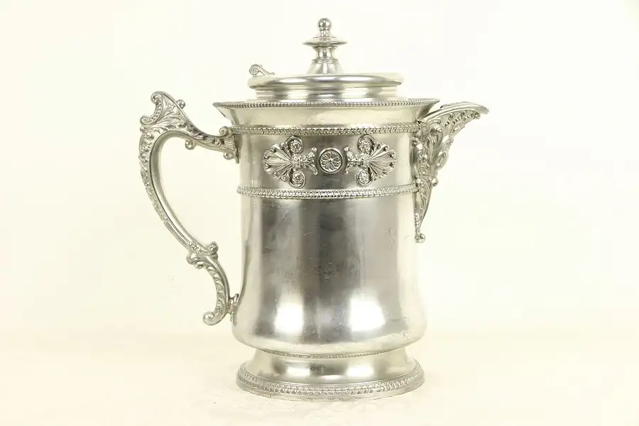 Main image of Victorian Antique Silverplate Water Pitcher, Pat. 1868, Meriden, CT