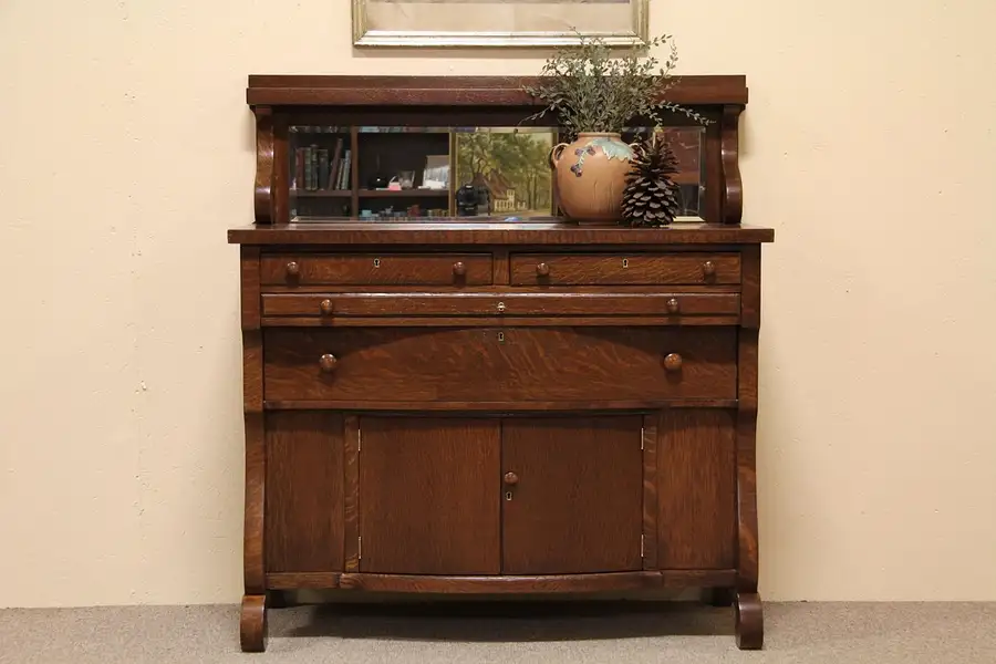 Main image of Quarter Sawn Oak 1900 Sideboard Buffet