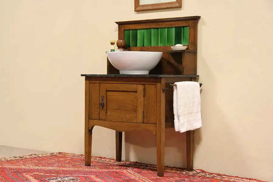 Main image of Arts & Crafts Marble & Tile Washstand, Bar or Vessel Sink Vanity
