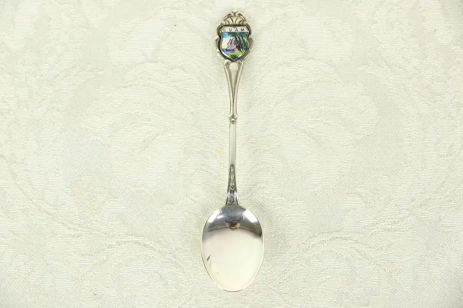Main image of Guam Enameled Souvenir 800 Silver Spoon