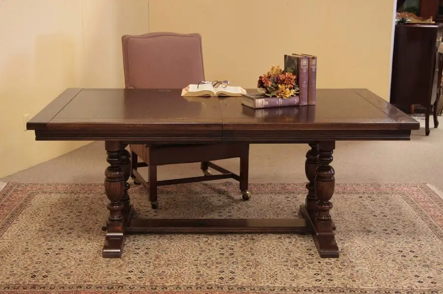 Main image of English Tudor Oak Library or Dining Table