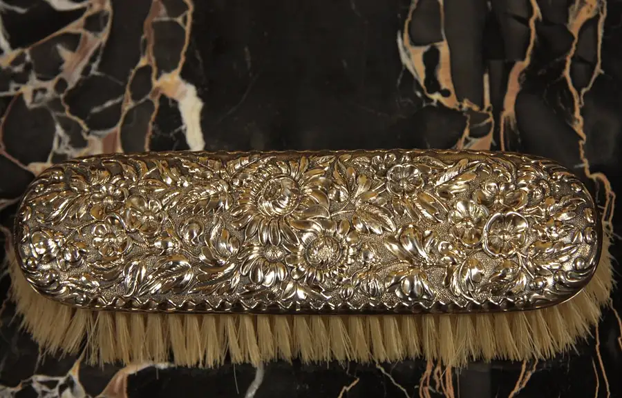 Main image of Embossed Sterling Silver Hairbrush