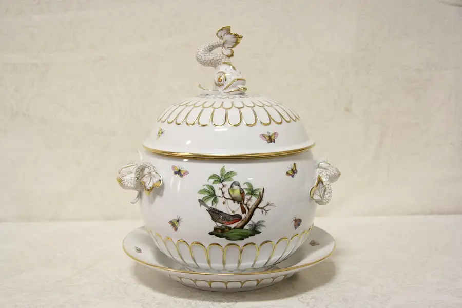 Main image of Herend Rothschild Bird Tureen with Platter