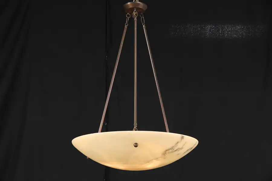 Main image of Alabaster 23" Dome Vintage Ceiling Light Fixture