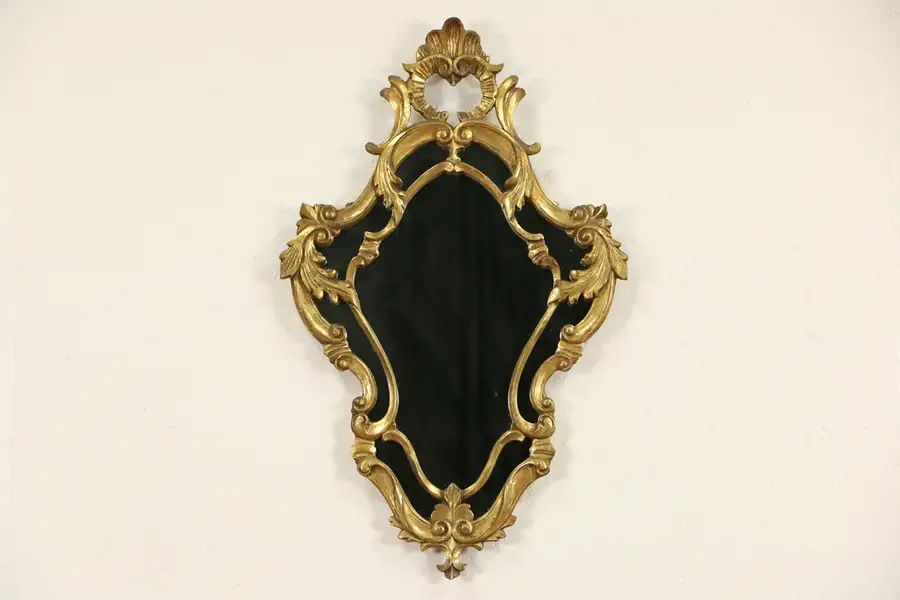 Main image of Carved 1920's Italian Baroque Gold Leaf Mirror