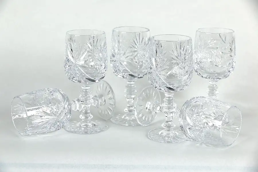 Main image of Colwein by Kristall Neubert Set of 6 Cut Crystal 5 3/4" Water or Wine Goblets