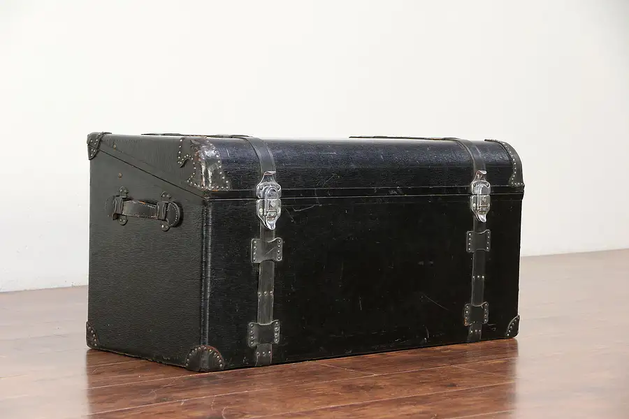 Main image of Car Trunk from 1920's Antique Auto, Leather & Nickel Mounts
