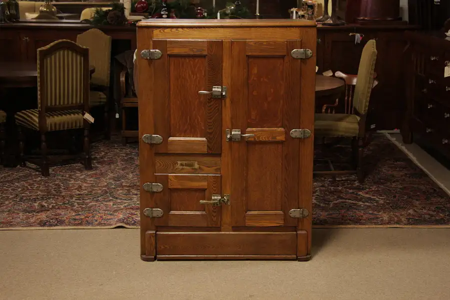 Main image of Leonard Oak Ice Box Refrigerator 1921