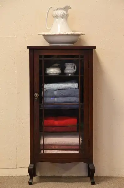 Main image of Antique Music Cabinet or Storage Cabinet, Glass Door