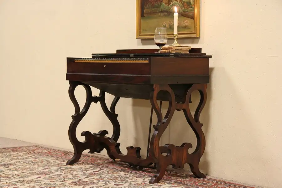 Main image of Melodeon Rosewood 1850's Antique Portable Pump Reed Organ