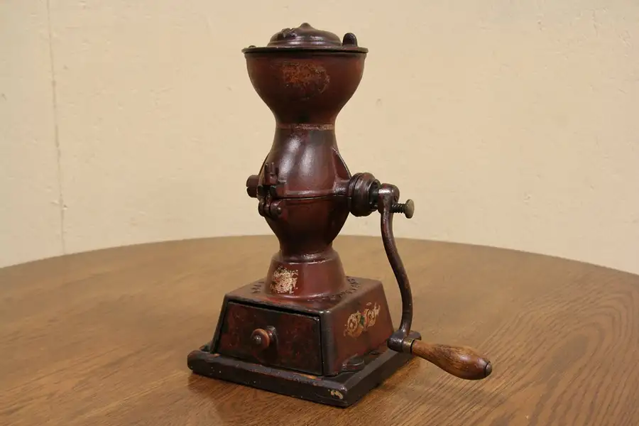 Main image of L. F. & C. Connecticut Iron 1890's Antique Coffee Grinder, All Original