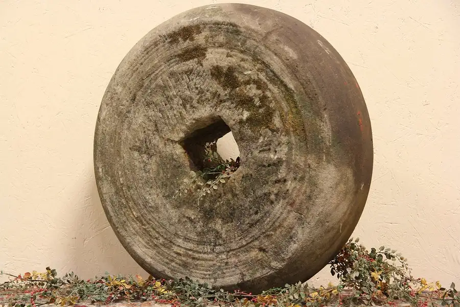 Main image of Mill Stone mid 1800's Wisconsin Flour Mill Garden Ornament