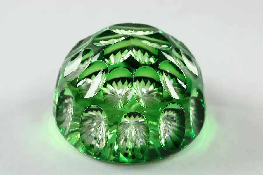 Main image of Green to Clear Blown Glass Paperweight