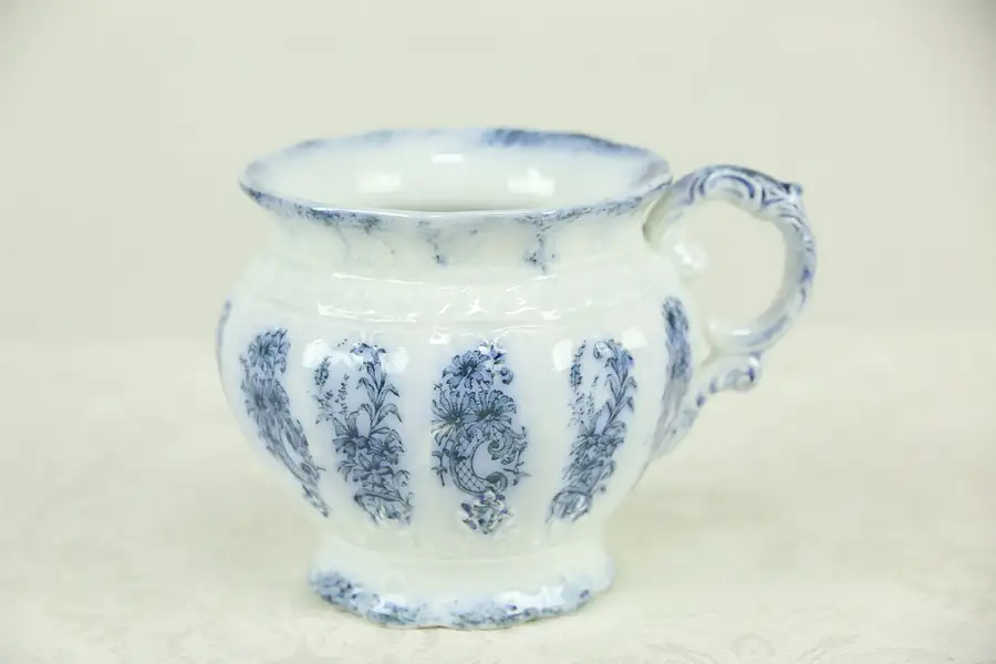 Main image of Flow Blue Antique Drinking Cup with Handle, Signed Athena by Grindley, England