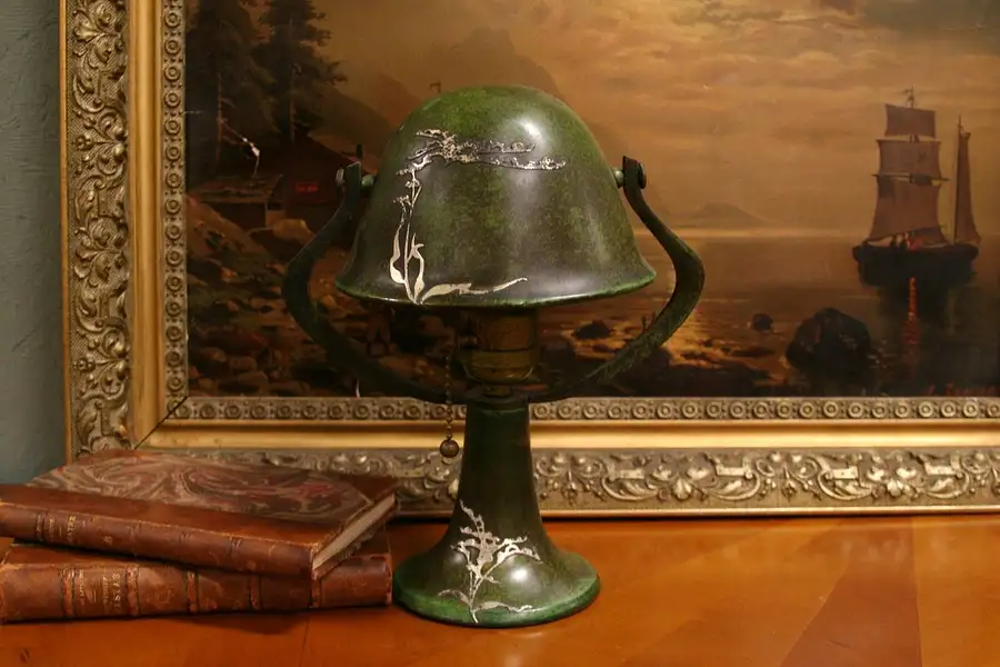 Main image of Heintz Art Sterling Silver on Bronze Student Lamp