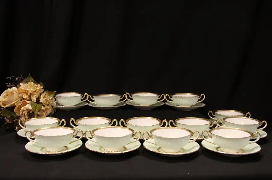 Main image of Minton Somerset Set of 14 Soup Cups & Underplates