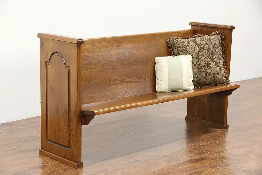 Main image of Hall Bench or Pew, 1915 Elm Antique