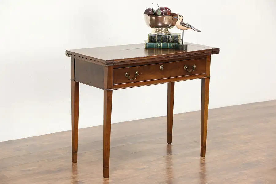 Main image of Federal 1780 Antique Cherry Hall Console, Flip Top & Gateleg Opens to Game Table