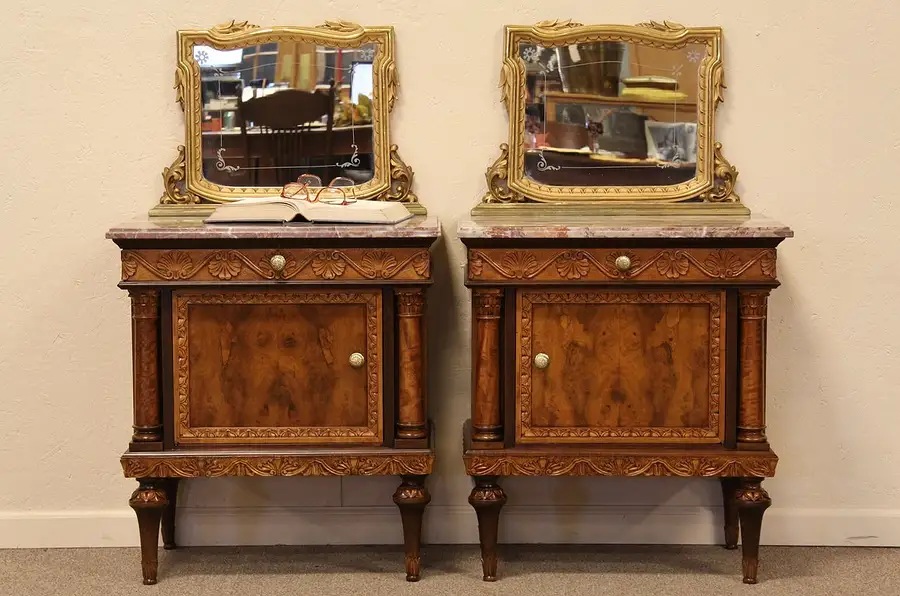 Main image of Lake Como Italian Antique Pair of Nightstands