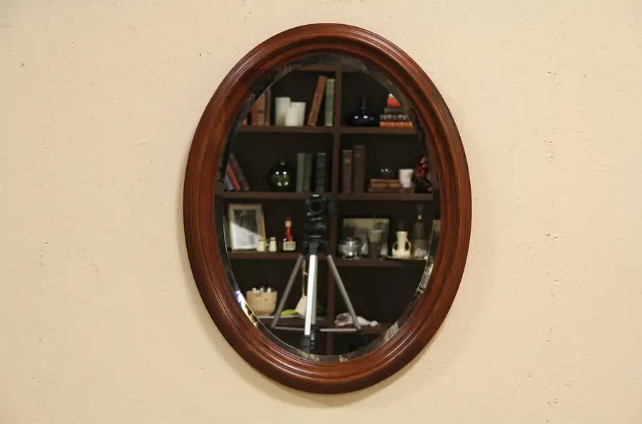 Main image of Pennsylvania House Cherry Oval Beveled Mirror