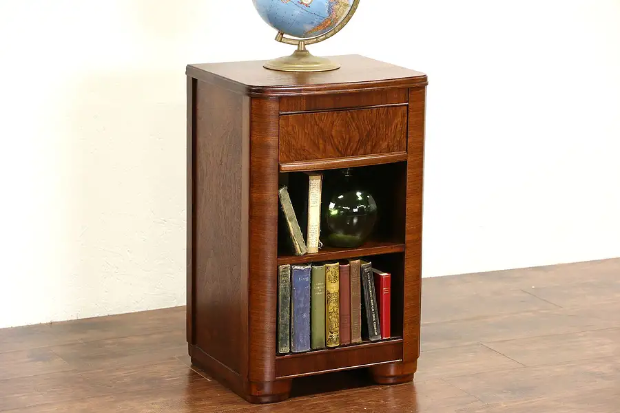 Main image of Midcentury Modern 1950 Vintage Walnut Nightstand