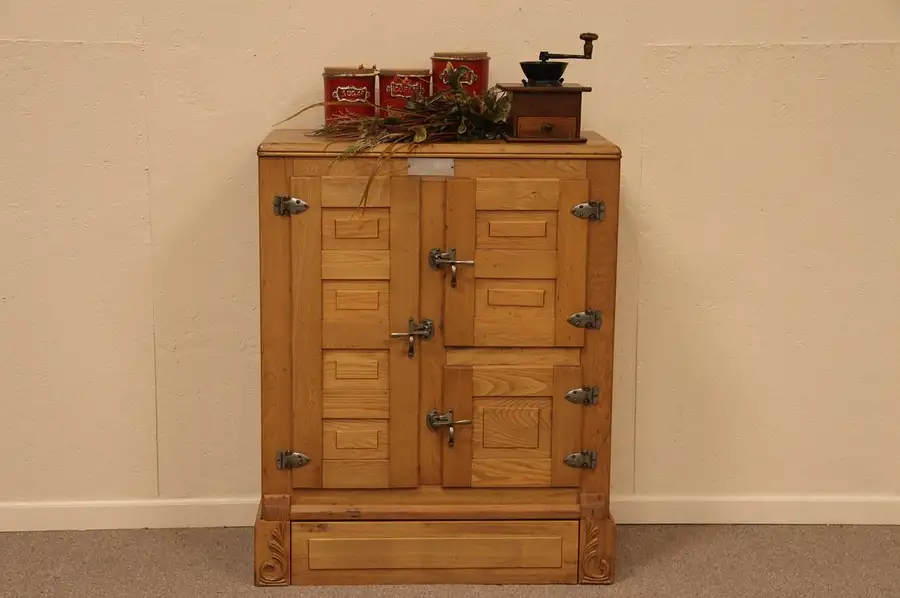 Main image of Schroeder Ice Box Antique 1895 Refrigerator