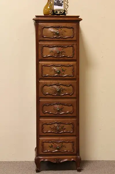 Main image of Semainier or 7 Drawer Carved Italian Antique Lingerie Chest