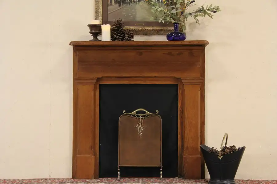 Main image of Country Pine 1860 Antique Fireplace Mantel
