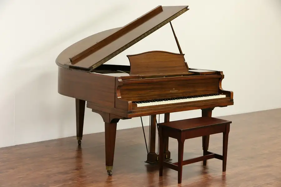 Main image of Gram Signed 5' Mahogany 1920's Grand Piano & Bench