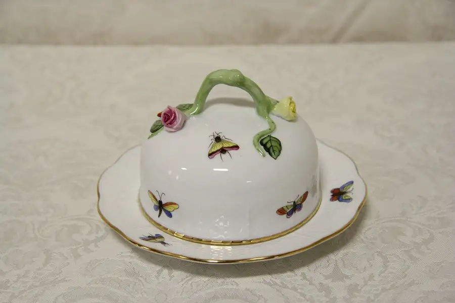 Main image of Herend Rothschild Bird Covered Butter Dish