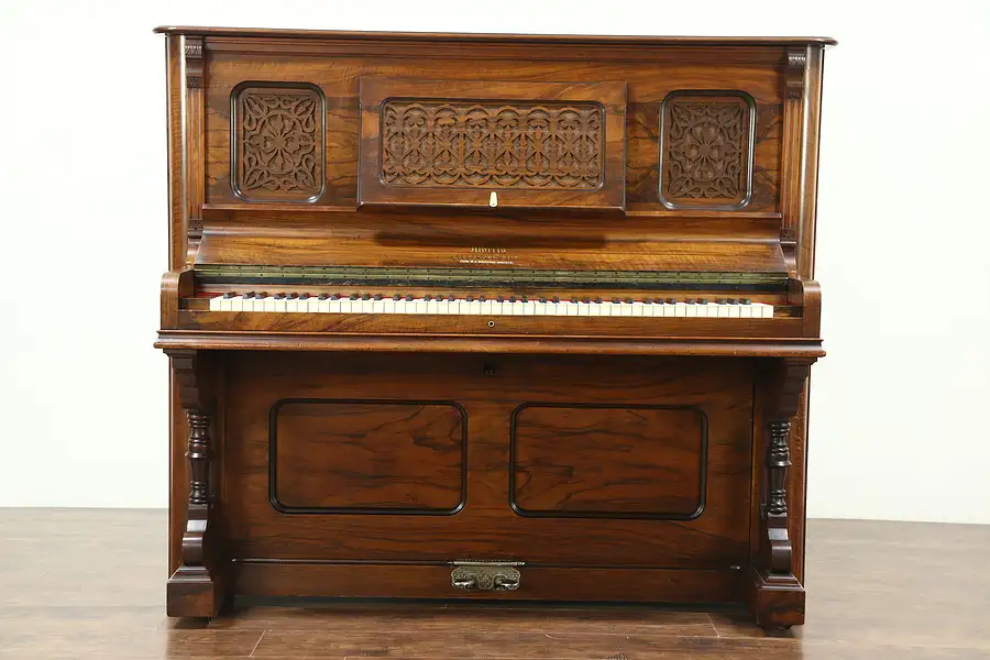Main image of Victorian 1890's Antique Piano, Signed Morris of Canada, Refurbished
