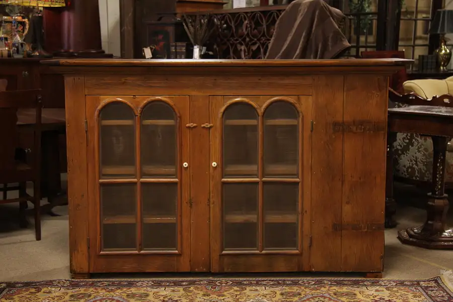 Main image of Primitive Country 1860's Pine Pie Safe Cupboard