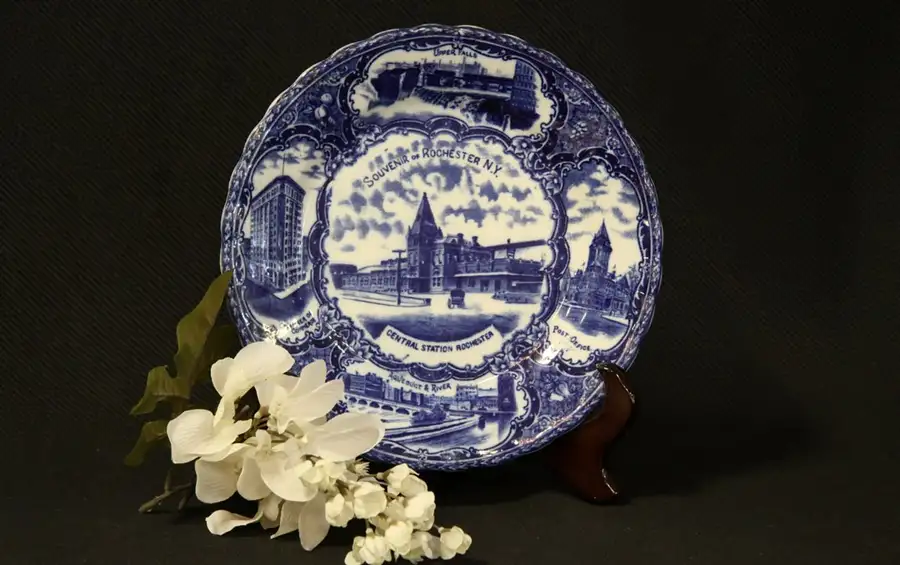 Main image of Flow Blue Plate, Rochester NY Railroad Station