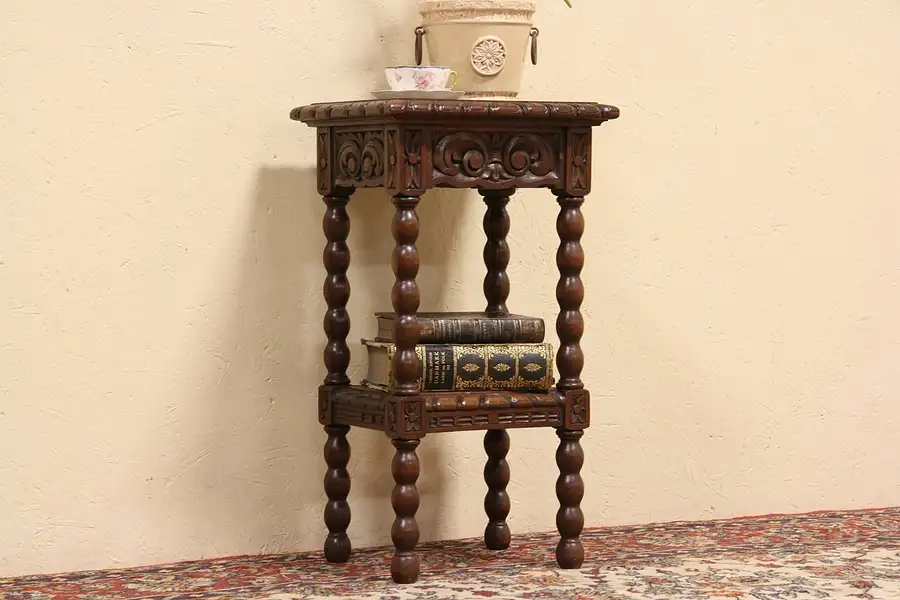Main image of Spanish Colonial Carved Nightstand or Pedestal